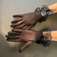Официални тюлени ръкавици с дантелени маншети- 8636, снимка 3 - Ръкавици - 44817833