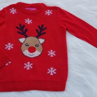 Коледен пуловер 5-6 години, снимка 1 - Детски пуловери и жилетки - 35347946