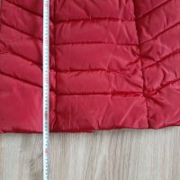Дълго топло червено яке Elisabetta Franchi палто бордо, снимка 5 - Якета - 34110784