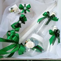 Комплект за кръщене в зелено, снимка 2 - Подаръци за кръщене - 37322913