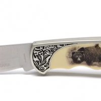 Сгъваеми ножове гравирани с горско животно и ПОДАРЪЧНА кутийка лукс, снимка 4 - Ножове - 29413117