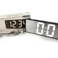 Огледален часовник с аларма, Температура - GH-0712L - Черен, снимка 1 - Друга електроника - 42242862