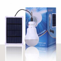 ЛЕД соларна крушка с презаредима батерия, кука и соларен панел, снимка 5 - Лед осветление - 29465037