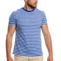 Нов мъжки моряшки комплект: моряшка класическа тениска и капитанска шапка, снимка 1 - Тениски - 37662344