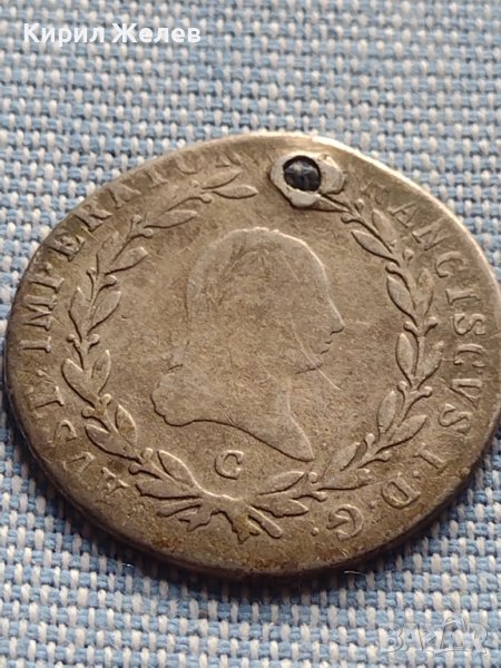 Сребърна монета 20 кройцера 1809г. Франц втори Прага Австрия 14925, снимка 1