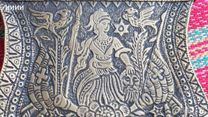 Фишекчийница Фишеклък барутница паласка със сцена , снимка 1