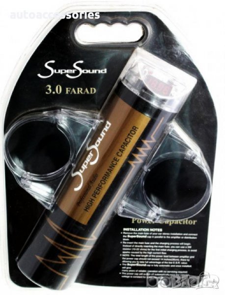 3000047569 Кондензатор за аудиосистема или аудиоусилвател за автомобил, SuperSound без дисплей - 3 F, снимка 1