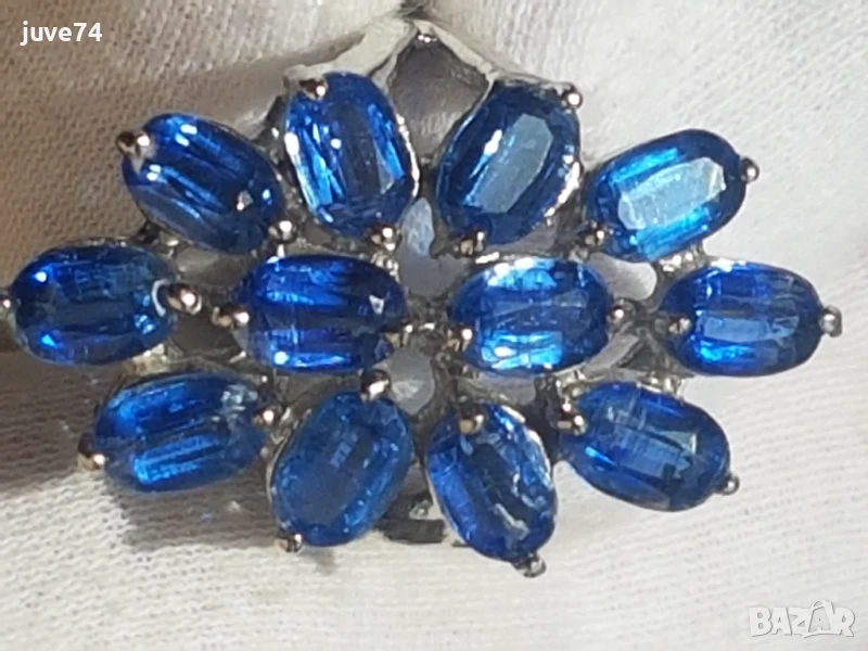 СРЕБЪРЕН ПРЪСТЕН С КИАНИТ (НЕПАЛ), снимка 1