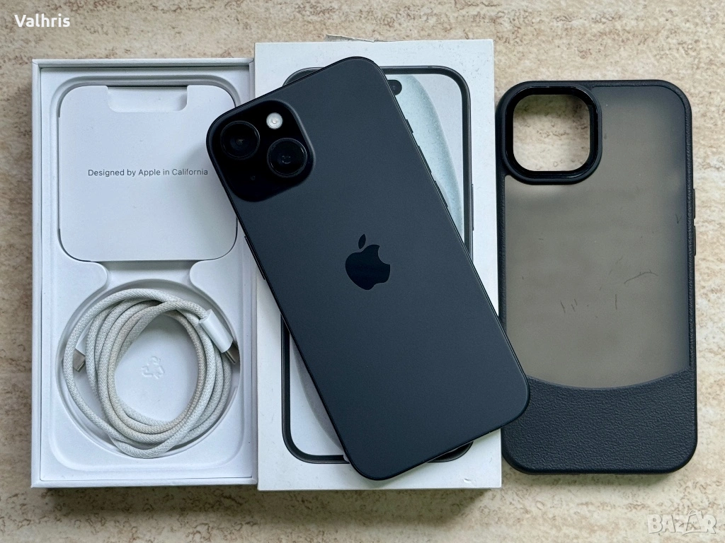 КАТО НОВ! Apple iPhone 15 128GB / Black / 100% батерия, снимка 1