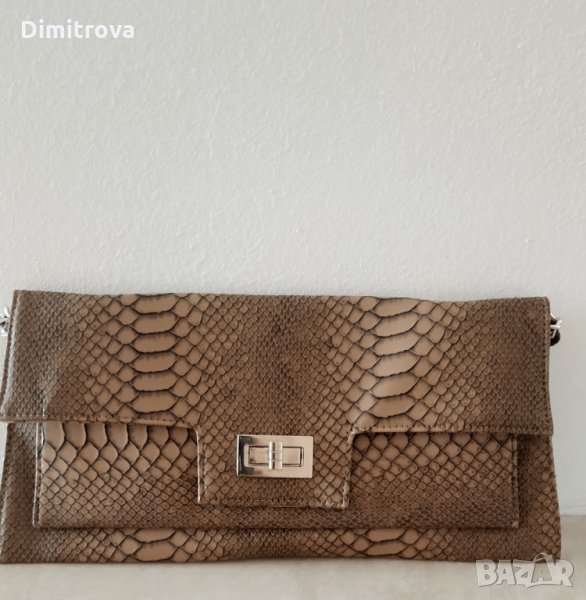 Дамска змийска чанта плик, снимка 1
