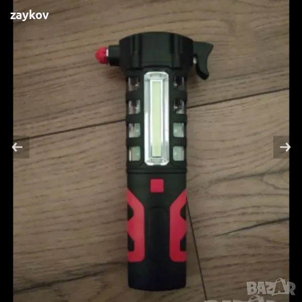 Авариен чук 3 в 1 с LED светлина + резачка за предпазен колан, снимка 1