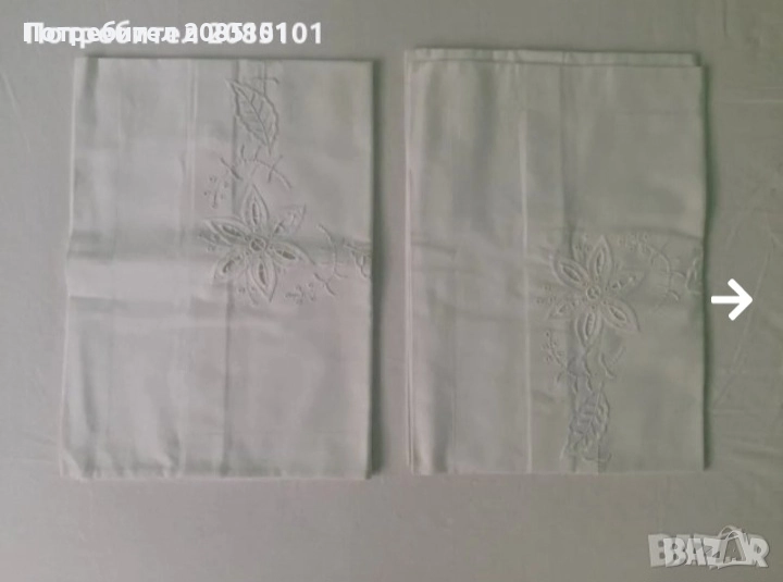 Бели калъфки рязана бродерия, снимка 1