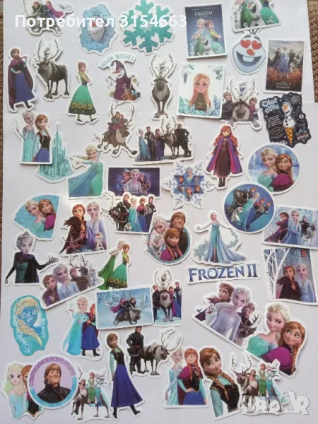 Стикери 50 броя, Замръзналото кралство 2, снимка 1