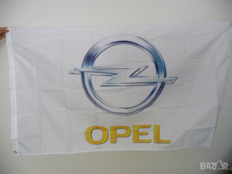 OPEL знаме флаг Opel Корса Астра Кадет Манта фенове готино бяло, снимка 1