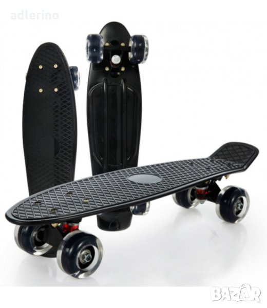  Детски скейтборд Fishboard, 42x13 см, черен Ново, снимка 1