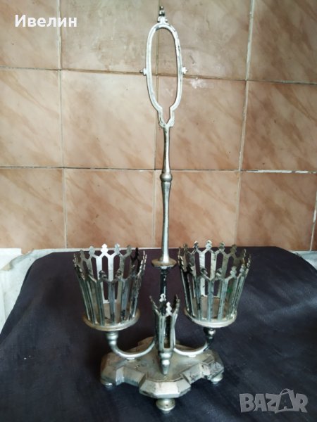 метална поставка за клечи за зъби арт деко, снимка 1