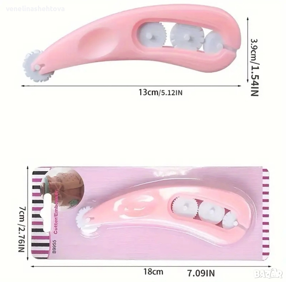 Ембосер резачка с 4 валяка за декориране на фондан за декорация на торта , снимка 1