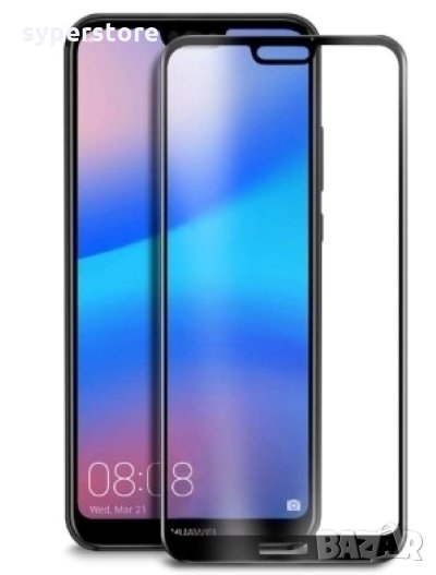 Стъклен протектор за Huawei P20 Lite 9D FullFace FullGlue Black лепило по цялата повърност, снимка 1