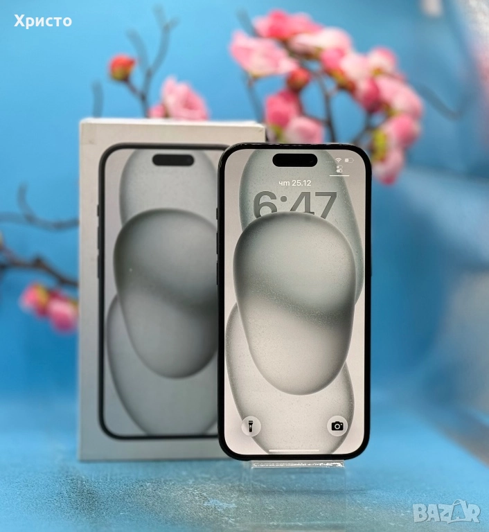 ГАРАНЦИОНЕН!!! Apple iPhone 15, 128GB, 5G, Black, снимка 1