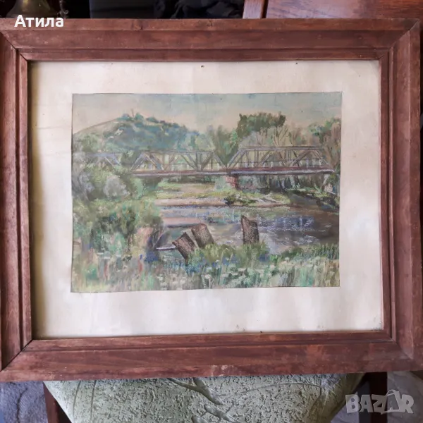 картина акварел 56/46 см, снимка 1