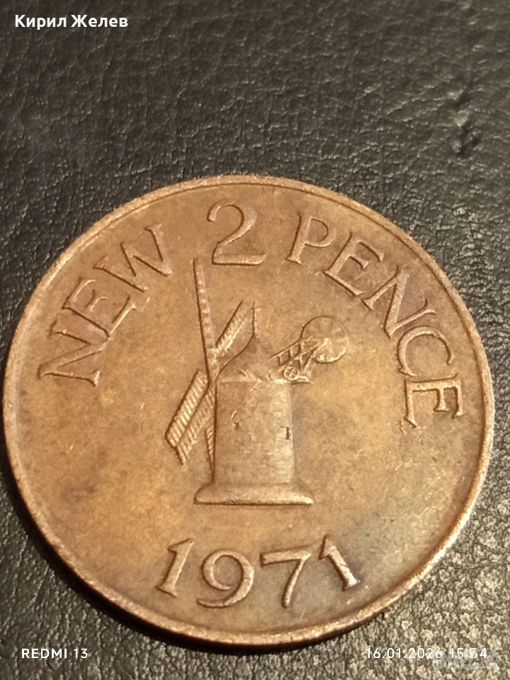 Монета 2 нови пенса1971г. Гърнзи Кралица Елизабет втора за КОЛЕКЦИЯ 53124, снимка 1