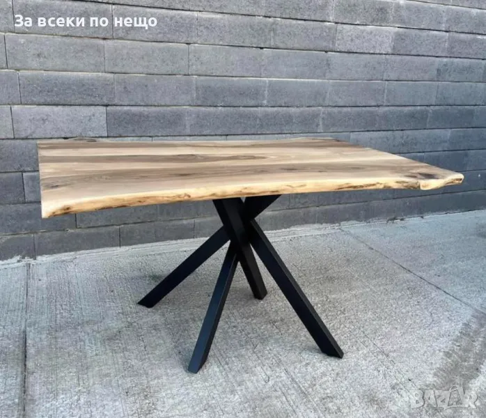 Ръчно изработена трапезна маса изработена от орехова дървесина, снимка 1
