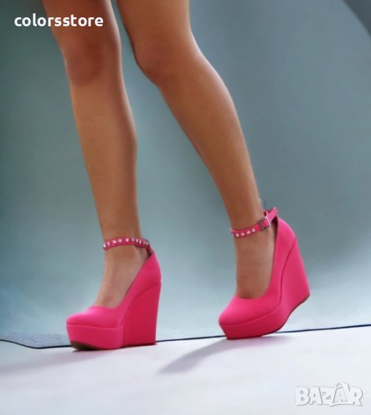 Обувки на платформа - циклама - SL47, снимка 1