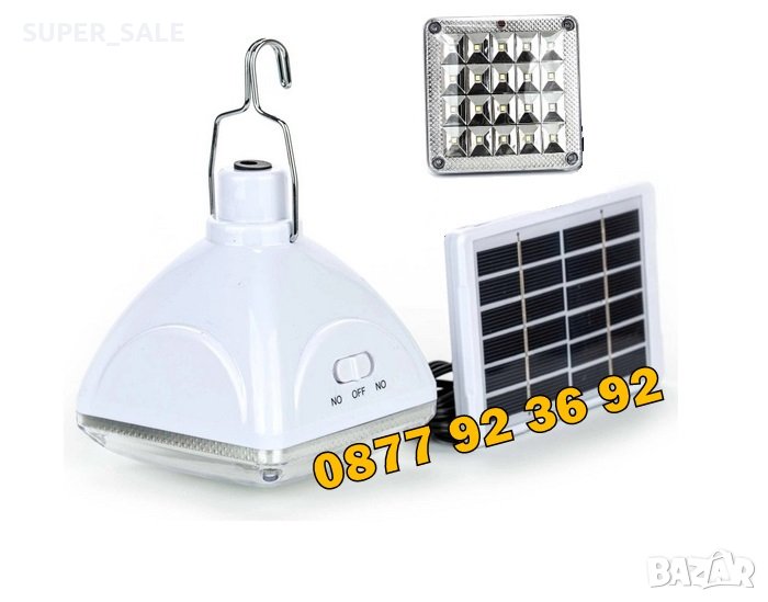 МОЩНА LED лампа със соларен панел: GD-6030, соларна лампа с панел , снимка 1