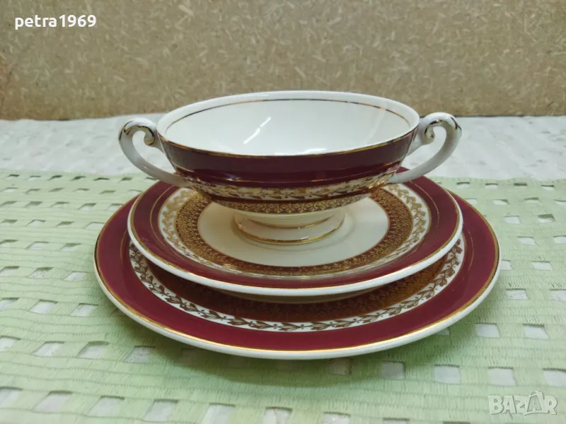 Троен порцеланов сет на MYOTT с купа с две дръжки, снимка 1