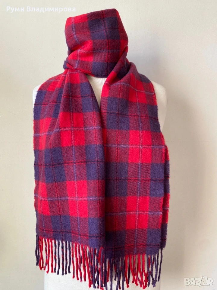 Мъжки, кариран шал от 100 % вълна, John Hanly, снимка 1