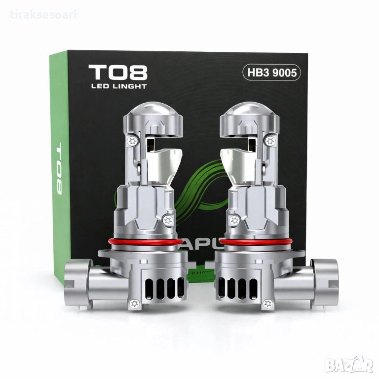 LED PROJECTOR Диодни крушки HB3 240W 12V 350% светлина, крушки с лупи , снимка 1