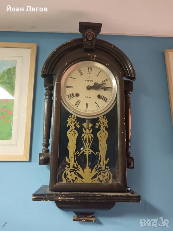 Античен стенен часовник CROWN – 31 Day (работещ), снимка 1