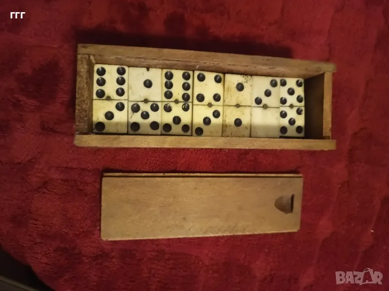 Старо домино от кост и абанос, снимка 1