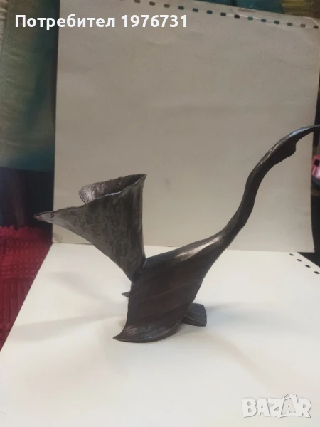 Метална скулптура на Птица ръчна изработка от ковано желязо , снимка 1