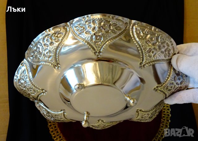 Посребрена бронзова фруктиера,Gold 24k Deloux. , снимка 12 - Антикварни и старинни предмети - 35649310