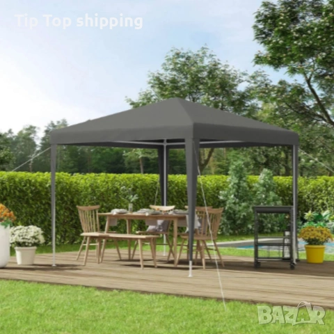 Сгъваема градинска шатра 3x3 м – Здрава метална конструкция, регулируема височина , снимка 3 - Градински мебели, декорация  - 54083971