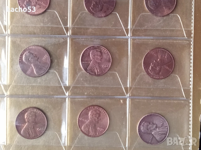 1 цент 1963-2007 г.- 40 броя , САЩ, снимка 12 - Нумизматика и бонистика - 54255223