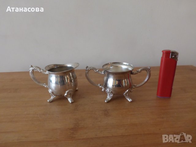 Посребрен сервиз за кафе чай аксесоар съдчета 1970 г, снимка 2 - Сервизи - 42146123