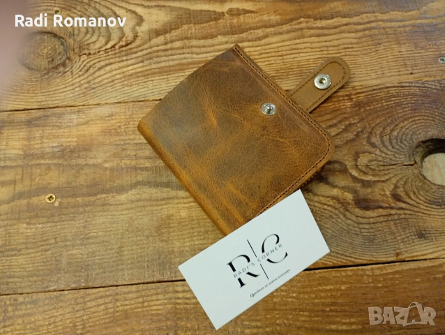 Ръчно изработен мъжки кожен портфейл , снимка 5 - Портфейли, портмонета - 53253203