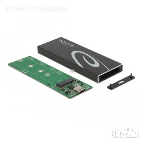 DeLOCK M.2 SATA SSD кутия за диск, черен, с USB-C, снимка 2 - Кабели и адаптери - 53094825