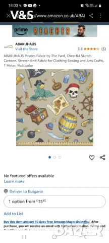 весела карикатура със скици, разтеглива плетена тъкан за шиене на дрехи и художествени занаяти, 1 м., снимка 3 - Платове и дамаски - 49246975