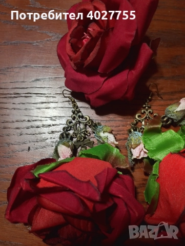 Обеци и пръстен- рози, снимка 2 - Бижутерийни комплекти - 52365875