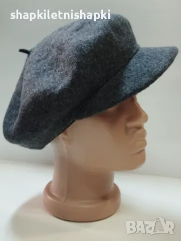 Дамска филцова шапка каскет,лукс 150, снимка 2 - Шапки - 48015523