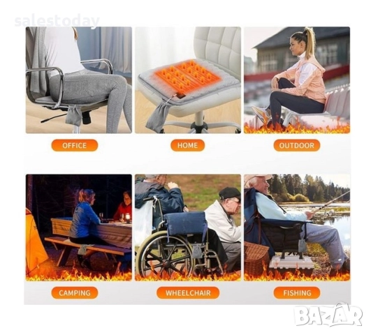 Електрическа Възглавница за стол с подгрев, USB, снимка 3 - Други - 49217911