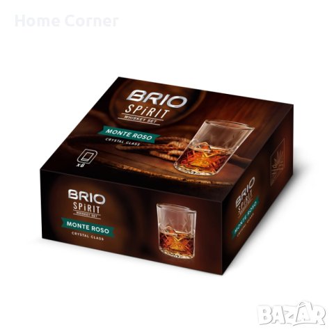 Чаши за уиски Brio Spirit Monte Roso, 310мл, 6 броя, кристално стъкло, снимка 2 - Чаши - 44232011