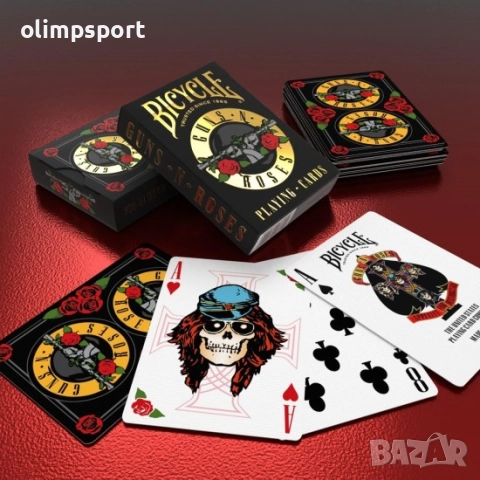 Карти за игра Bicycle Guns N' Roses нови, снимка 2 - Карти за игра - 52172689