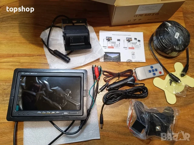 НОВ комплект задна камера с монитор Hikity, водоустойчива 18 IR LED нощно виждане, 7" монитор..., снимка 12 - Аксесоари и консумативи - 50542358