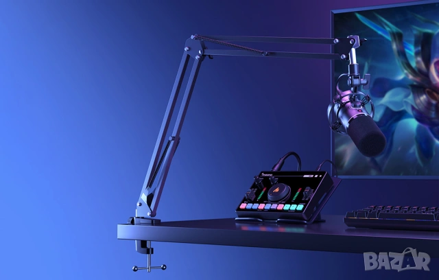 Микрофон RGB комплект с стойка за стрийминг MAONO PD200XS USB/XLR - ЧИСТО НОВ, снимка 9 - Микрофони - 54102731