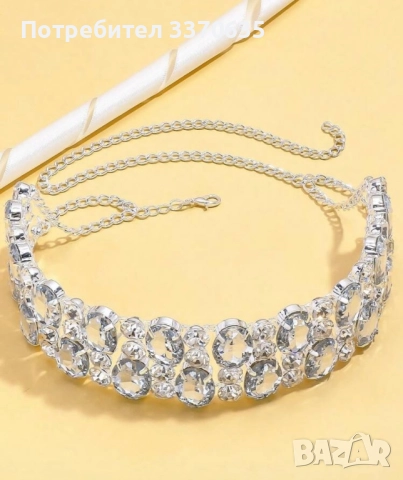 Сребристо дамско колие, снимка 3 - Колиета, медальони, синджири - 52031843