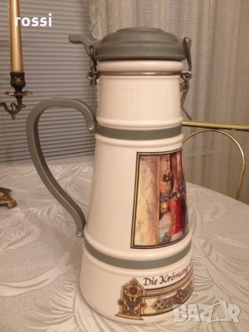 Vintage. Не използвана. Немска кана гарафа. Коронацията на Хайнрих II в Рим 1014 г. 2 л. , снимка 5 - Колекции - 31264181